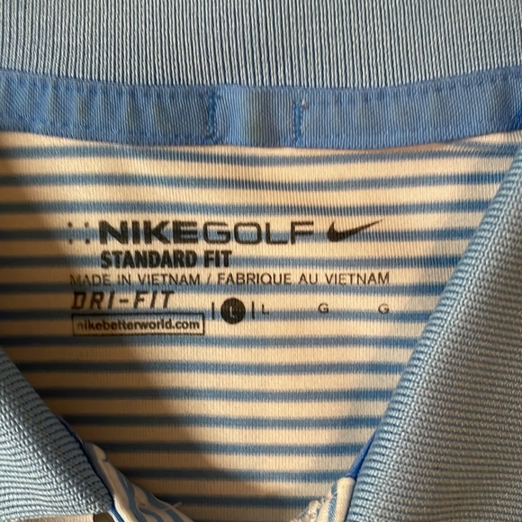 Nike Performance Striped Mens Golf Polo (Light Blue/White) - Picture 2 of 6